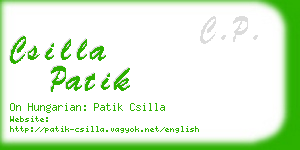 csilla patik business card